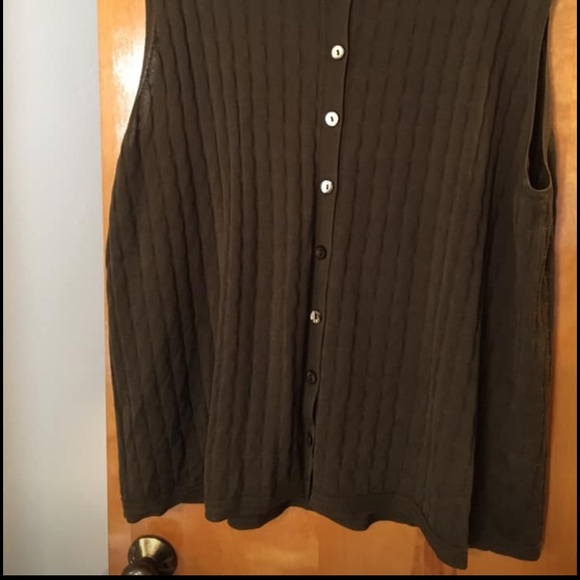 Rena Rowan moss green silk/cotton lightweight vest - Picture 4 of 4